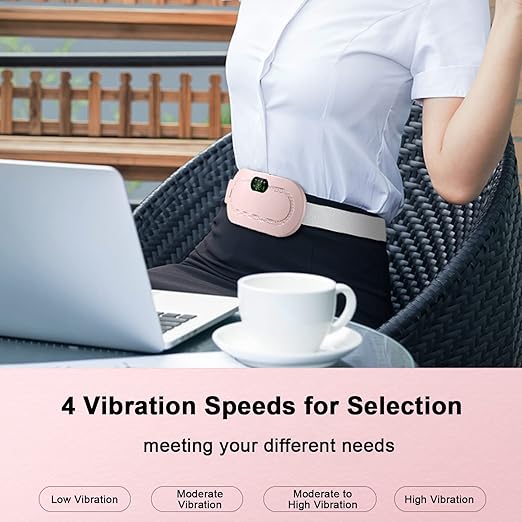 Period Pain Cramp Relief Belt -Portable Menstrual Heating Pad, Heated Belly Belt for Menstrual Cramp Relief with 3 Heat Levels and 4 Modes, Electric Belt Massage for Women and Girls